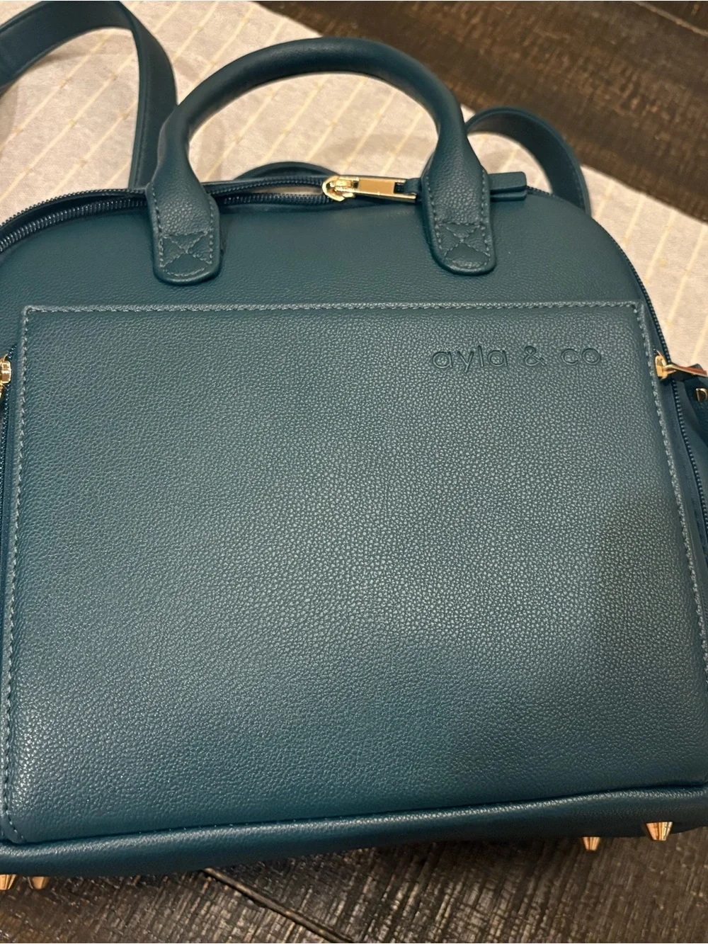 Ayla & Co. Mini Convertible Diaper Bag in Peacock